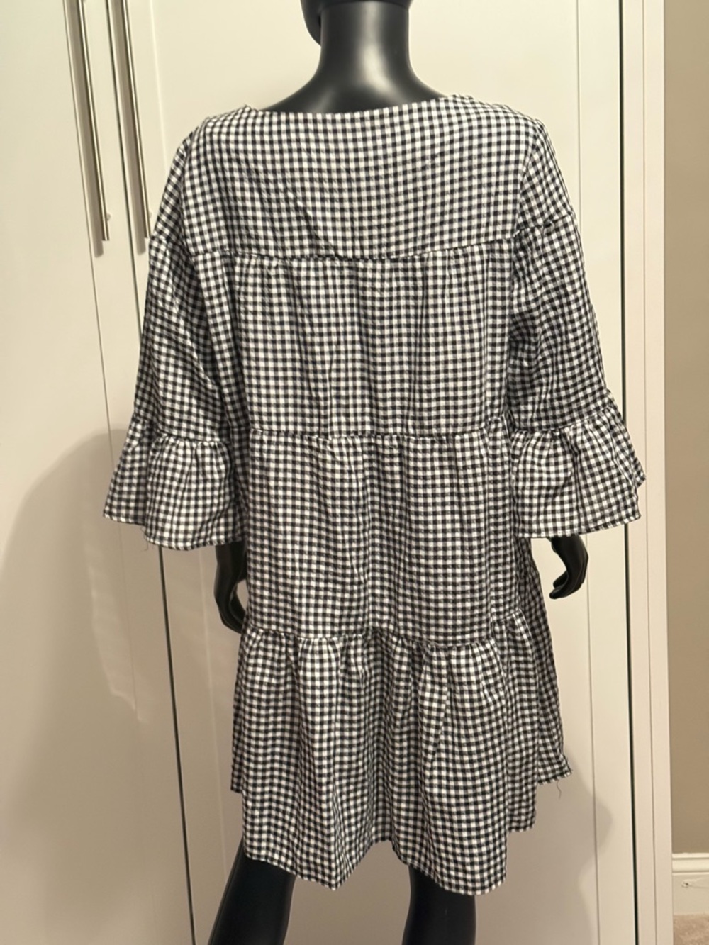 Philosophy Black and White Gingham Tiered Dress - Picture 2 of 3